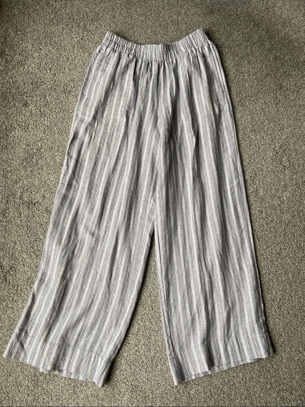 Old Navy Women's Linen Light Blue Striped Wide-Leg Pants NWOT